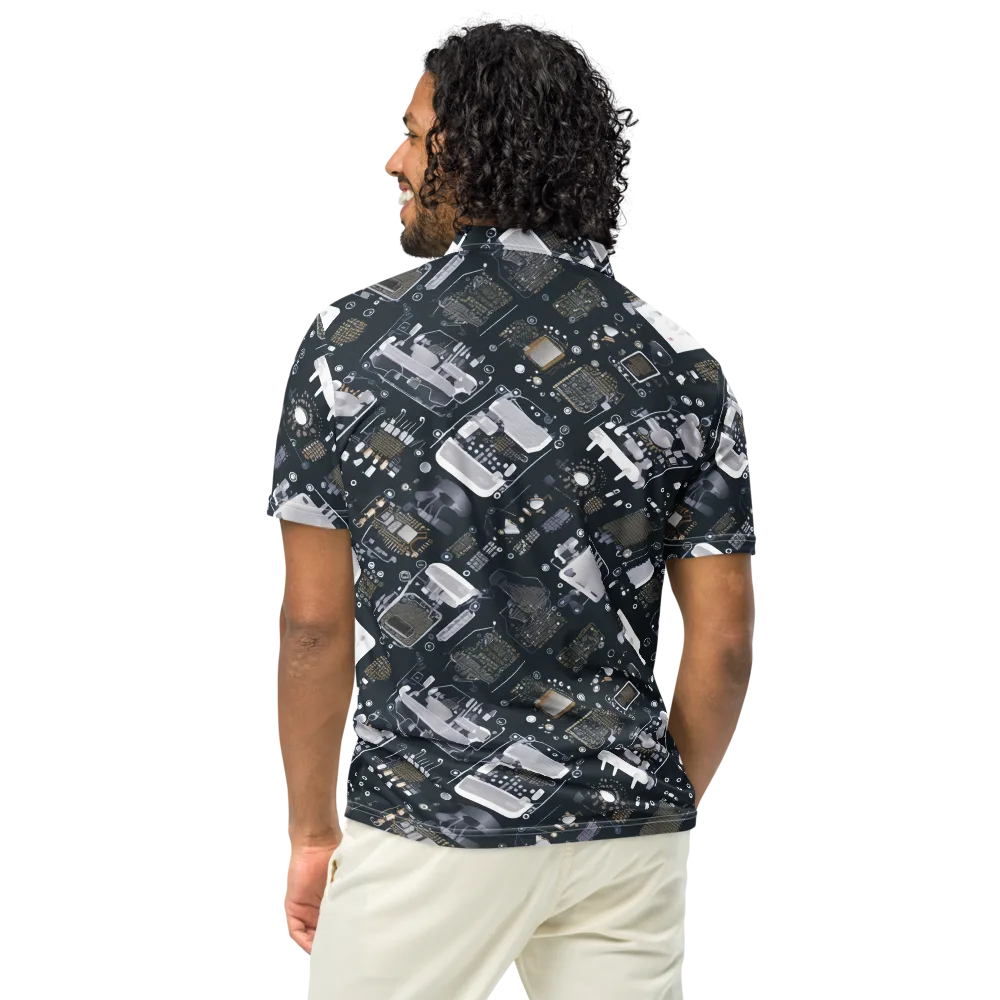 Circuit Noir on Men's Slim Fit Polo Shirt — Back