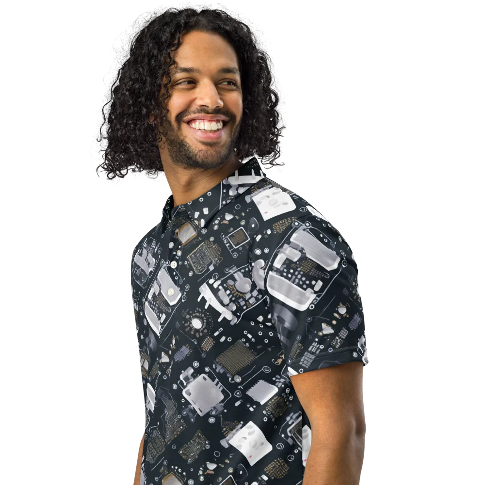 Circuit Noir on Men's Slim Fit Polo Shirt — Left Front