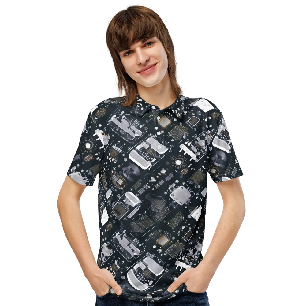 Circuit Noir on Men's Slim Fit Polo Shirt — Front