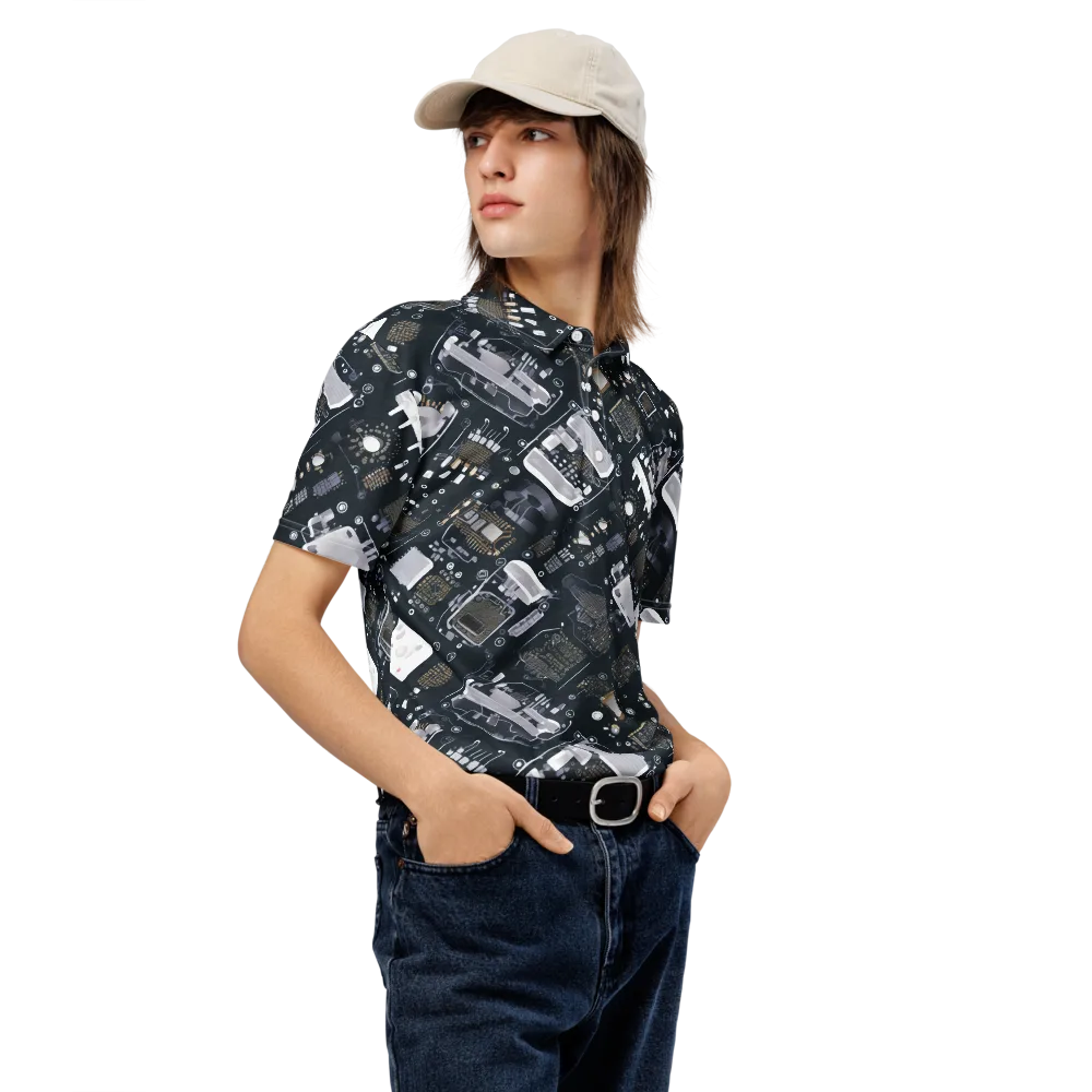 Circuit Noir on Men's Slim Fit Polo Shirt — Right Front