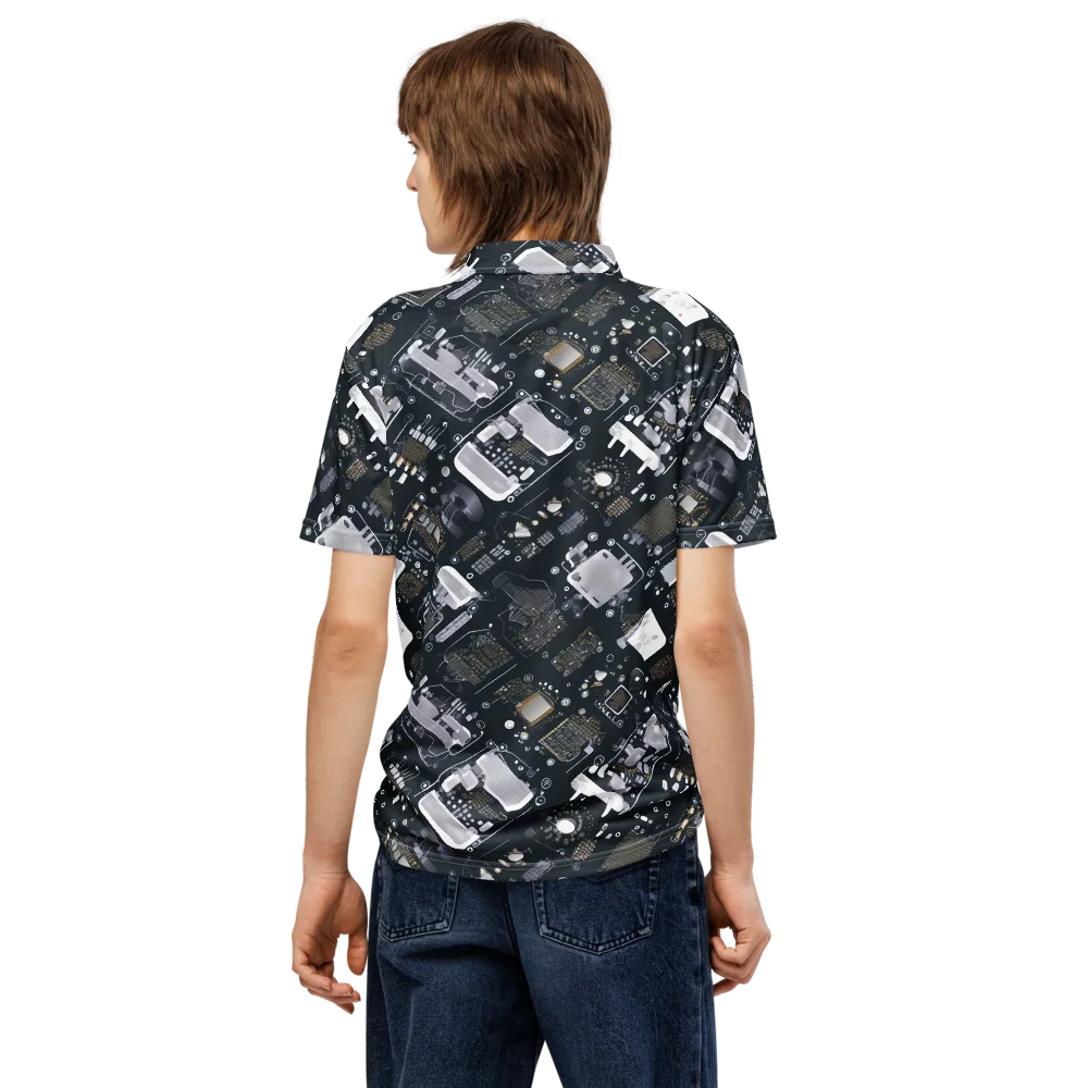 Circuit Noir on Men's Slim Fit Polo Shirt — Back