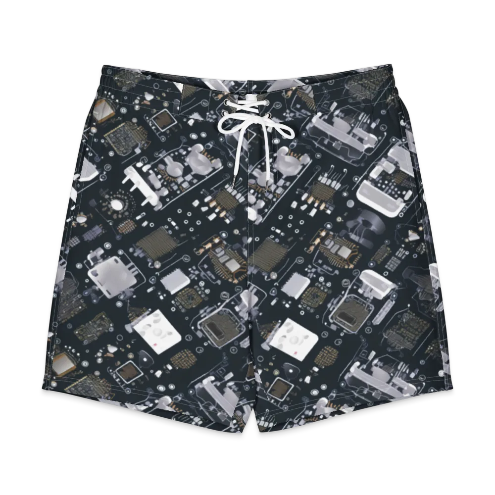 Circuit Noir on Men's Board Shorts — Front