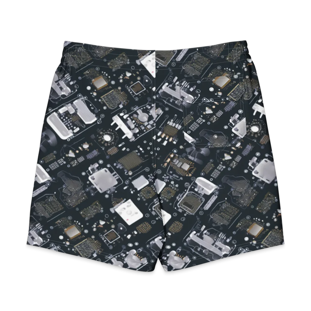 Circuit Noir on Men's Board Shorts — Back