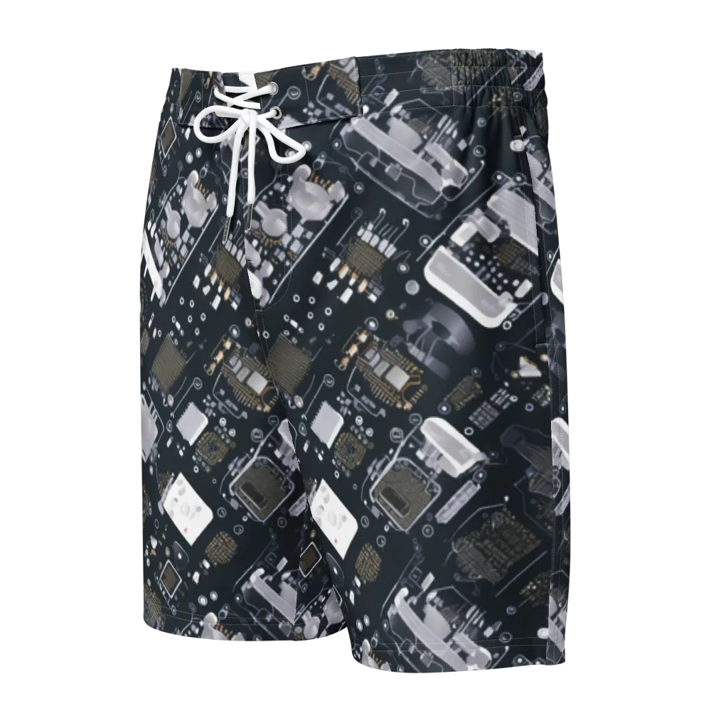 Circuit Noir on Men's Board Shorts — Front