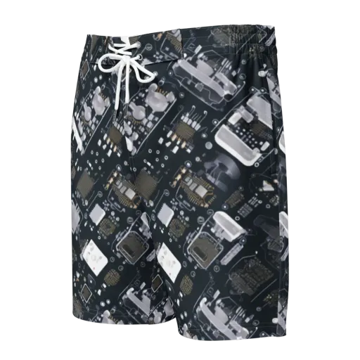Circuit Noir on a Men's Board Shorts
