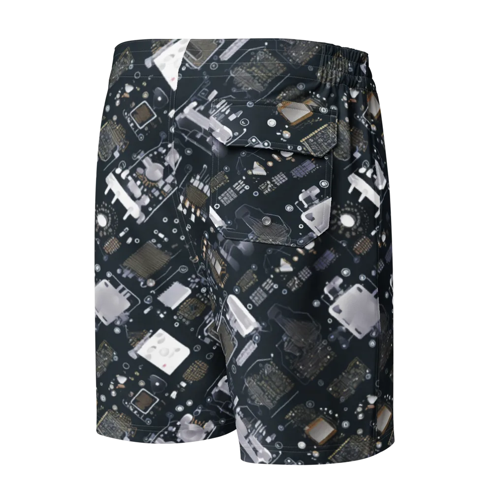 Circuit Noir on Men's Board Shorts — Back