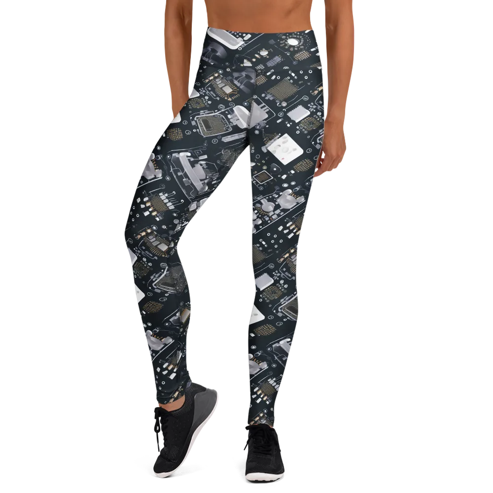 Circuit Noir on Yoga Leggings — Front