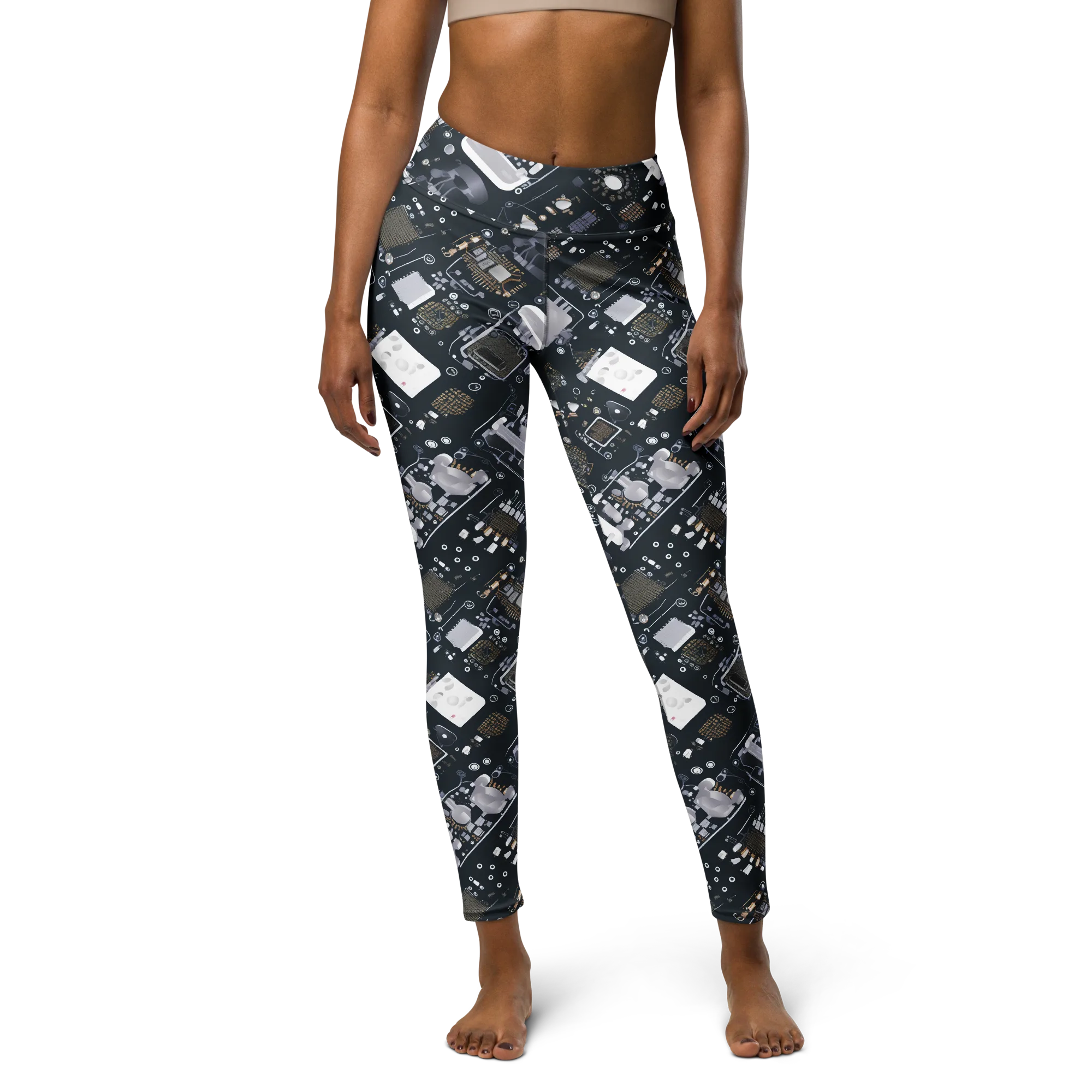 Circuit Noir on Yoga Leggings — Front