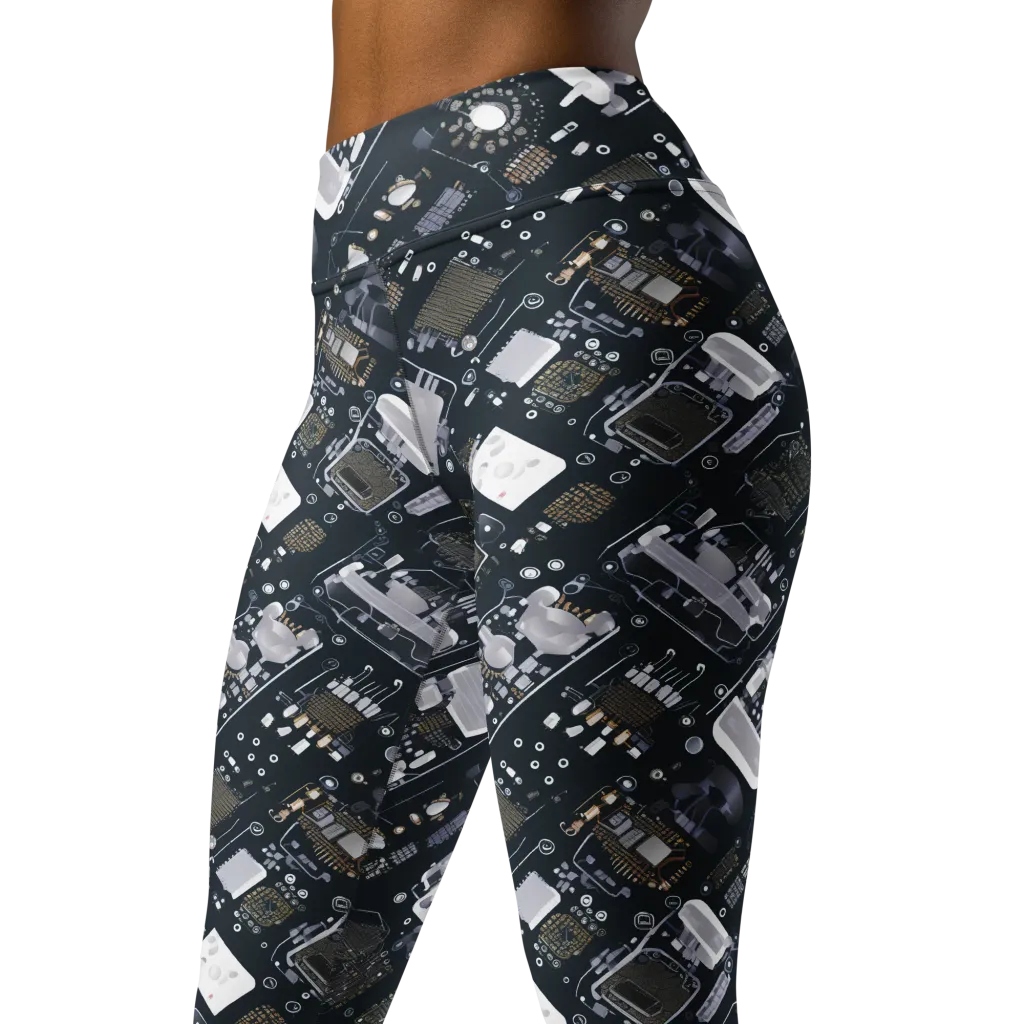 Circuit Noir on Yoga Leggings — Left Front