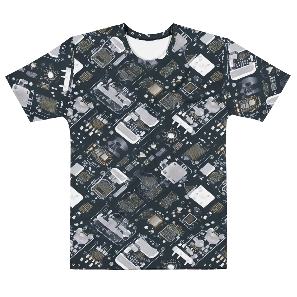 Circuit Noir on Men's Cotton Crew Neck T-Shirt — Front