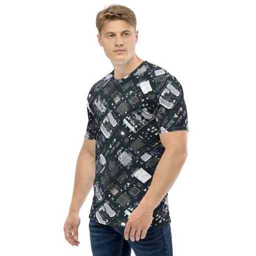 Circuit Noir on a Men's Crew Neck T-Shirt