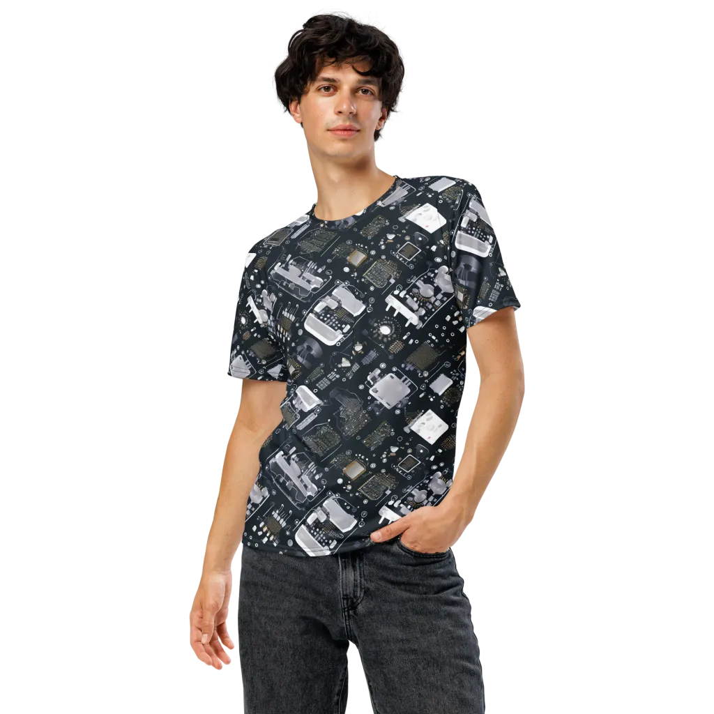 Circuit Noir on Men's Crew Neck T-Shirt — Front