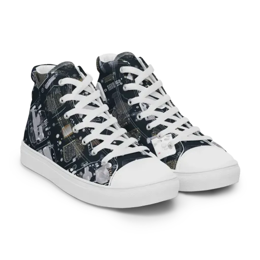 Circuit Noir on a Men's High Top Canvas Shoes