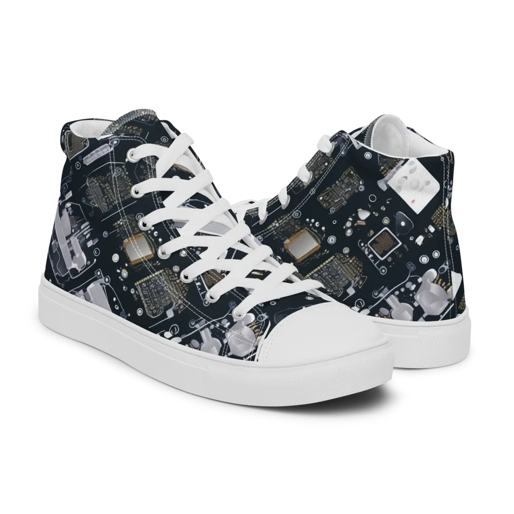 Circuit Noir on Men's High Top Canvas Shoes — Right
