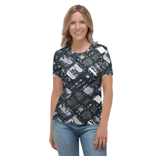 Circuit Noir on a Women's Crew Neck T-Shirt