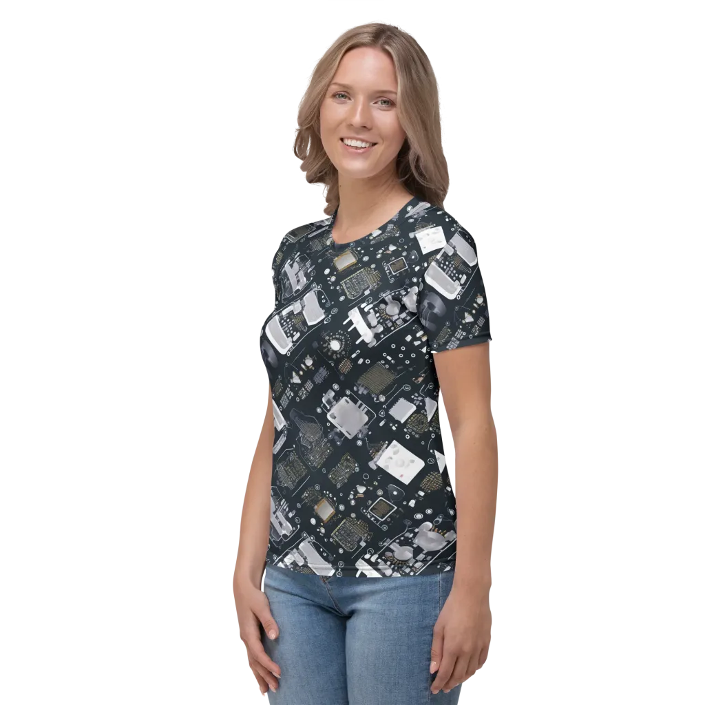 Circuit Noir on Women's Crew Neck T-Shirt — Left