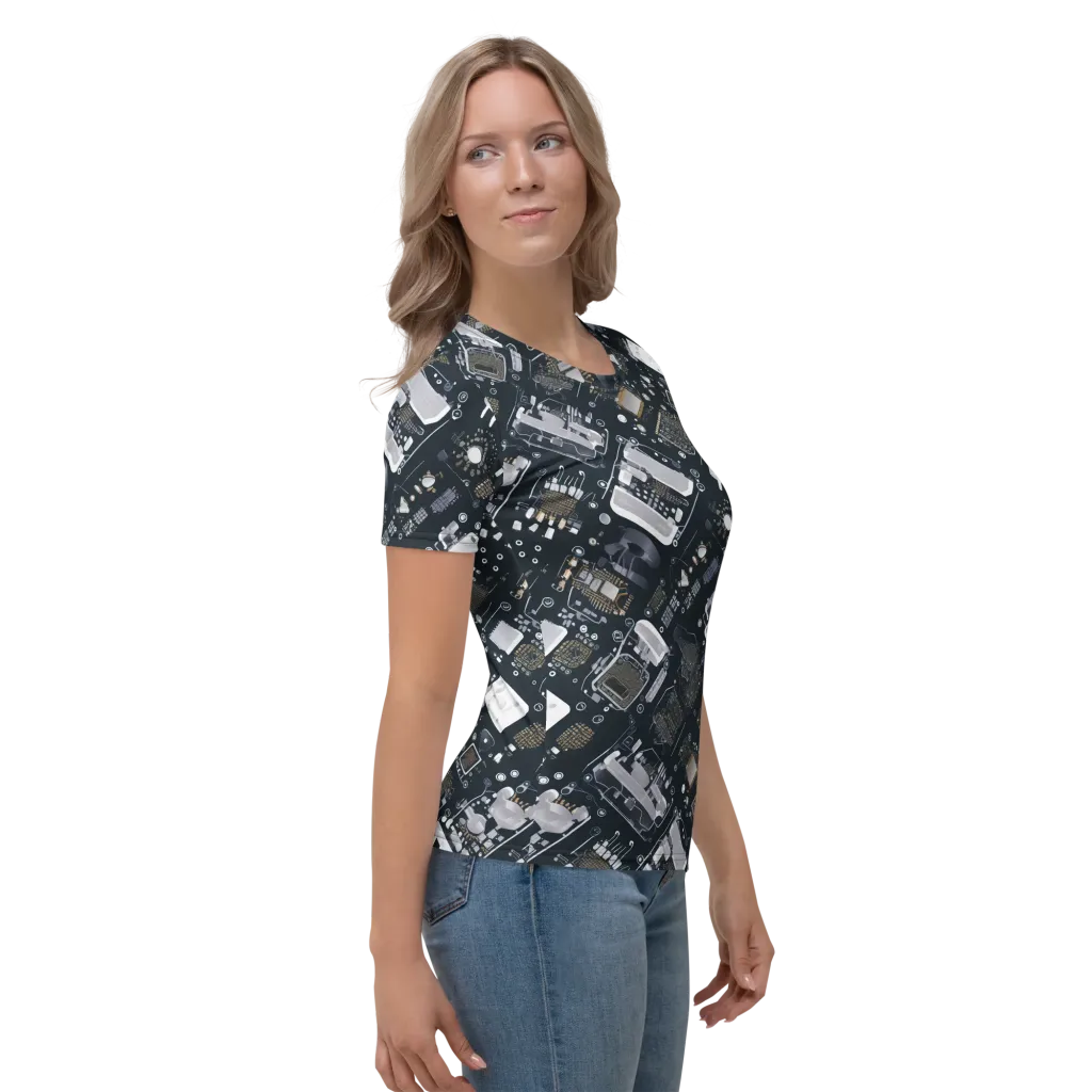 Circuit Noir on Women's Crew Neck T-Shirt — Right