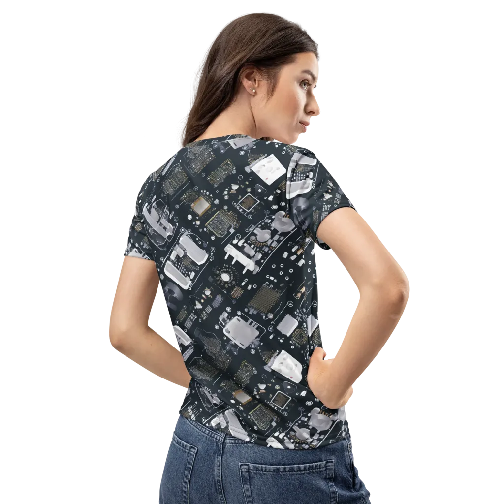 Circuit Noir on Women's Crew Neck T-Shirt — Back
