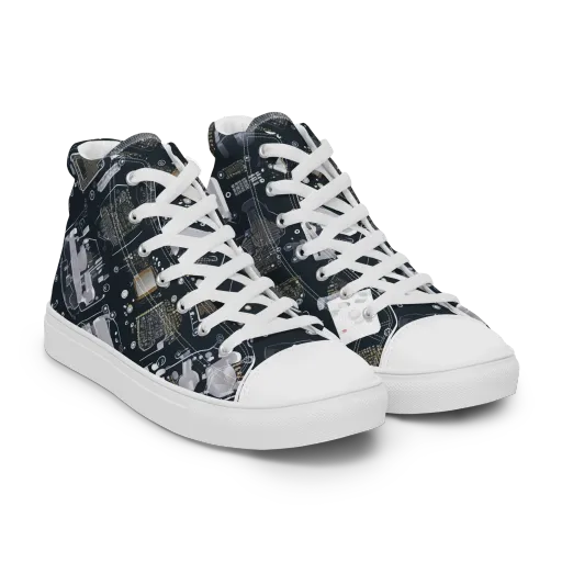 Circuit Noir on a Women's High Top Canvas Shoes