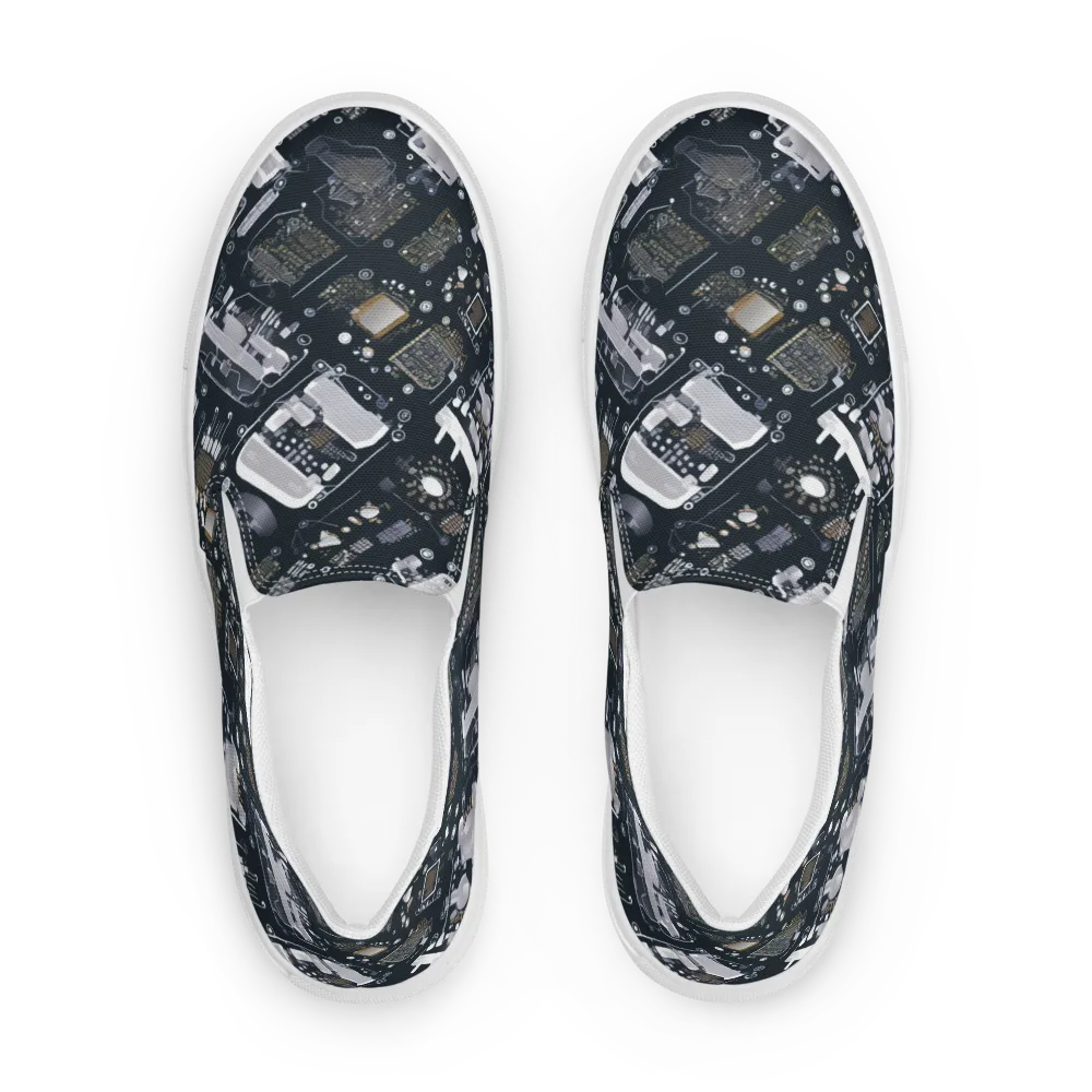 Circuit Noir on Men's Slip-On Canvas Shoes — Front
