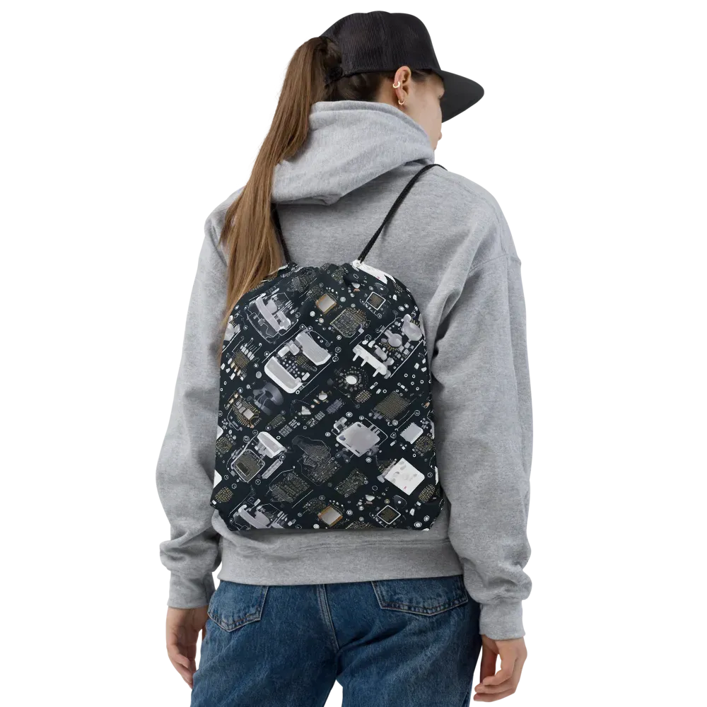 Circuit Noir on Drawstring Bag — Front