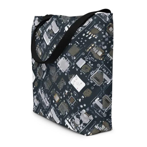 Circuit Noir on a Large Tote Bag W/ Pocket