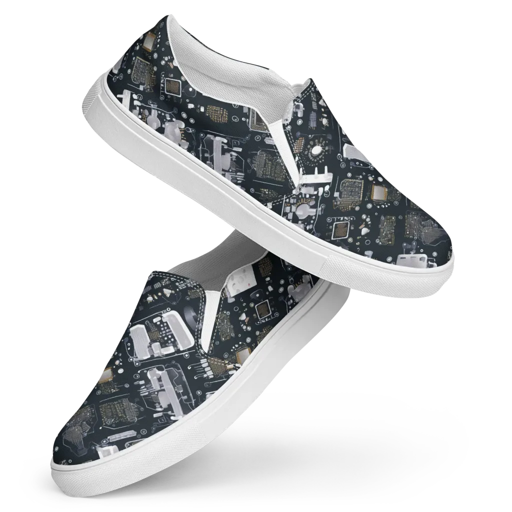 Circuit Noir on Women's Slip-On Canvas Shoes — Front