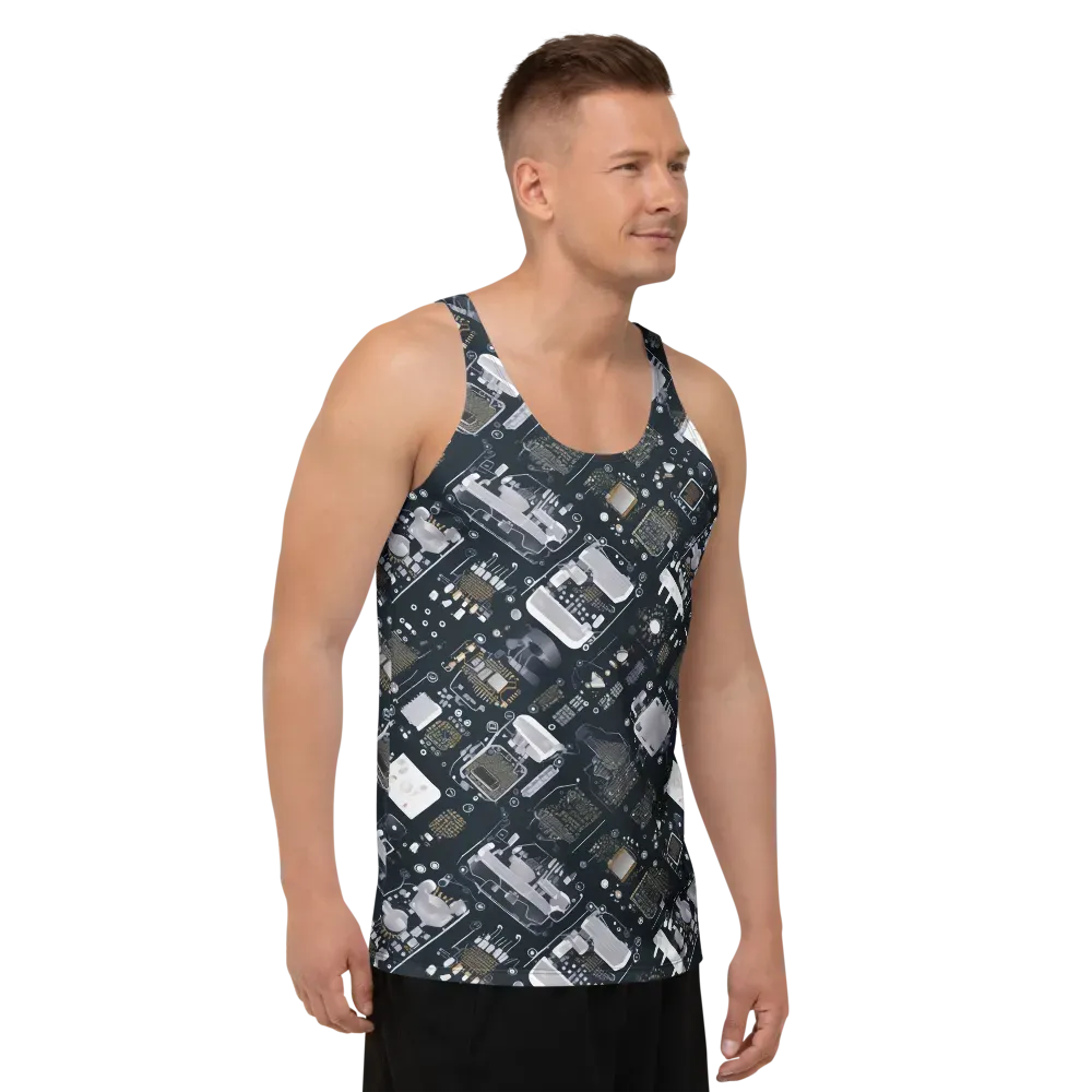 Circuit Noir on Men's Tank Top — Right Front