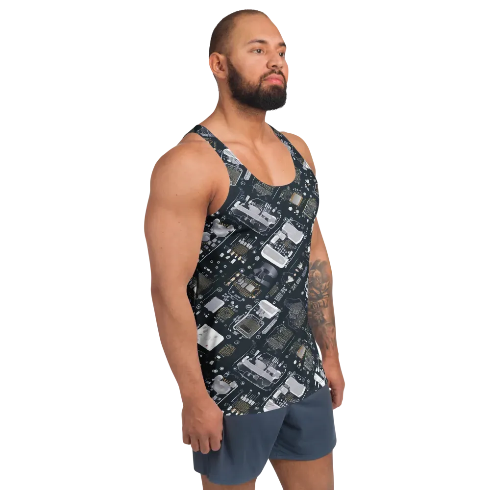 Circuit Noir on Men's Tank Top — Right Front