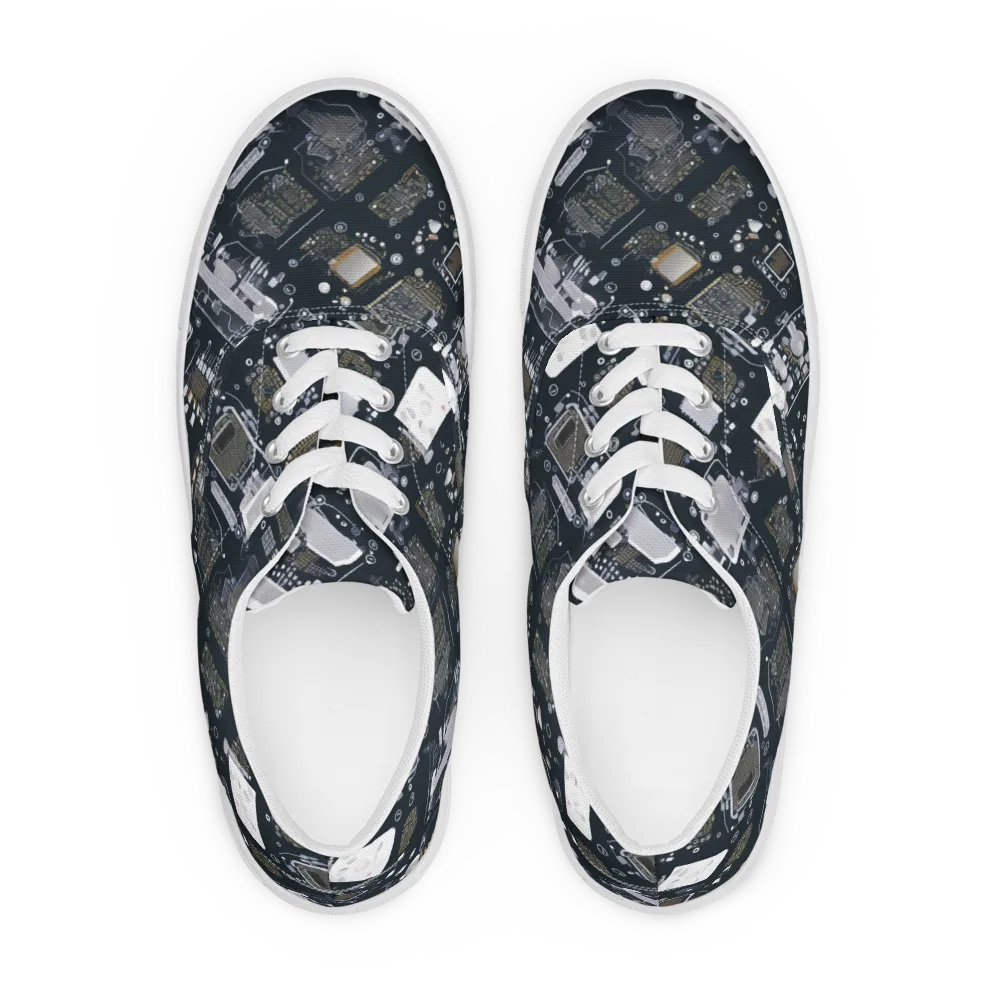Circuit Noir on Men's Lace-Up Canvas Shoes — Front