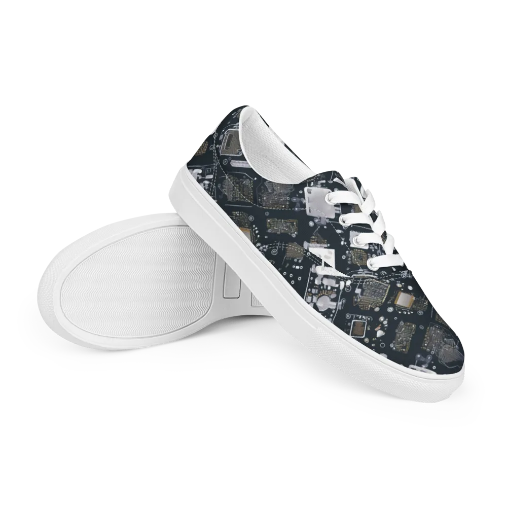 Circuit Noir on Men's Lace-Up Canvas Shoes — Right Front