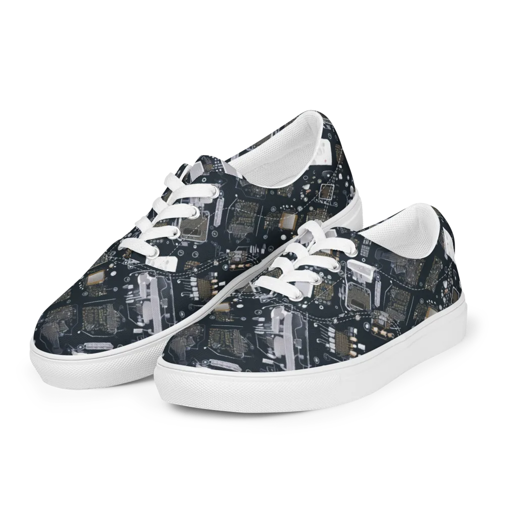 Circuit Noir on Men's Lace-Up Canvas Shoes — Left Front