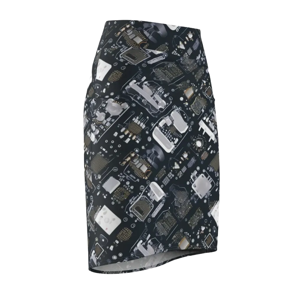 Circuit Noir on Pencil Skirt — Front Side
