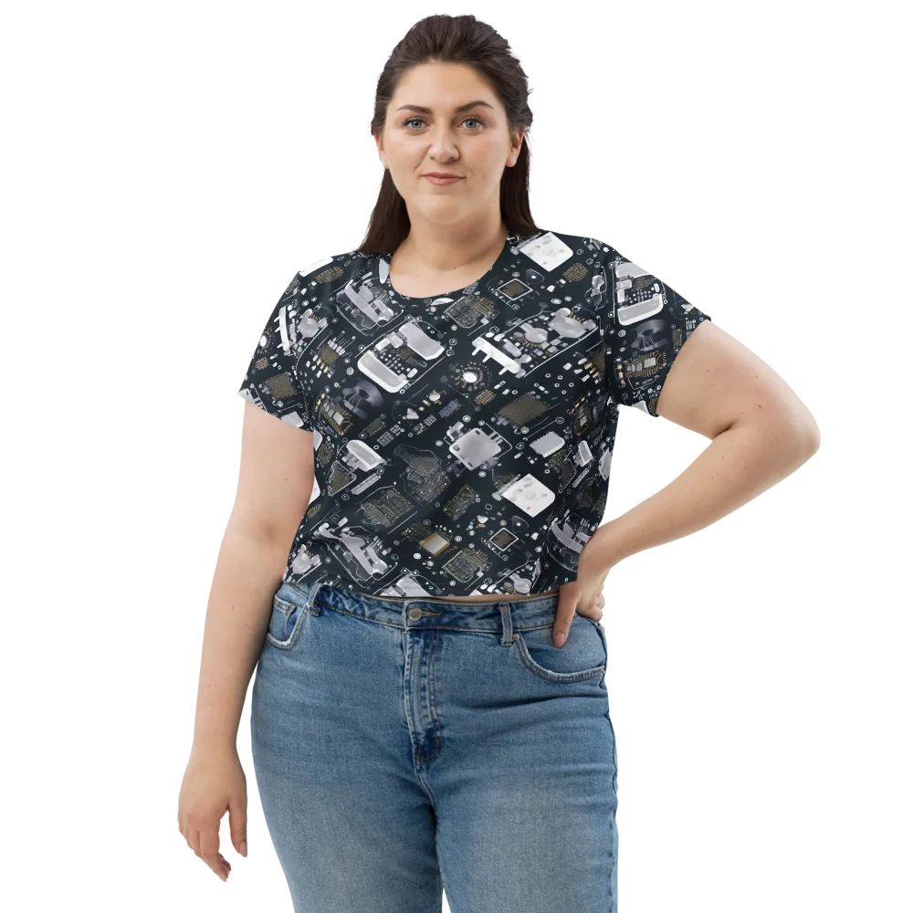 Circuit Noir on Crop Tee — Front