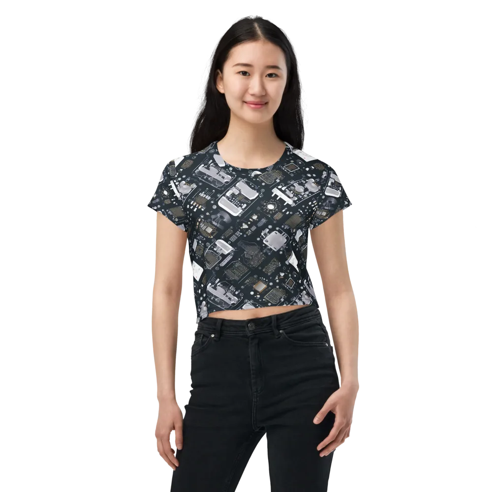 Circuit Noir on Crop Tee — Front
