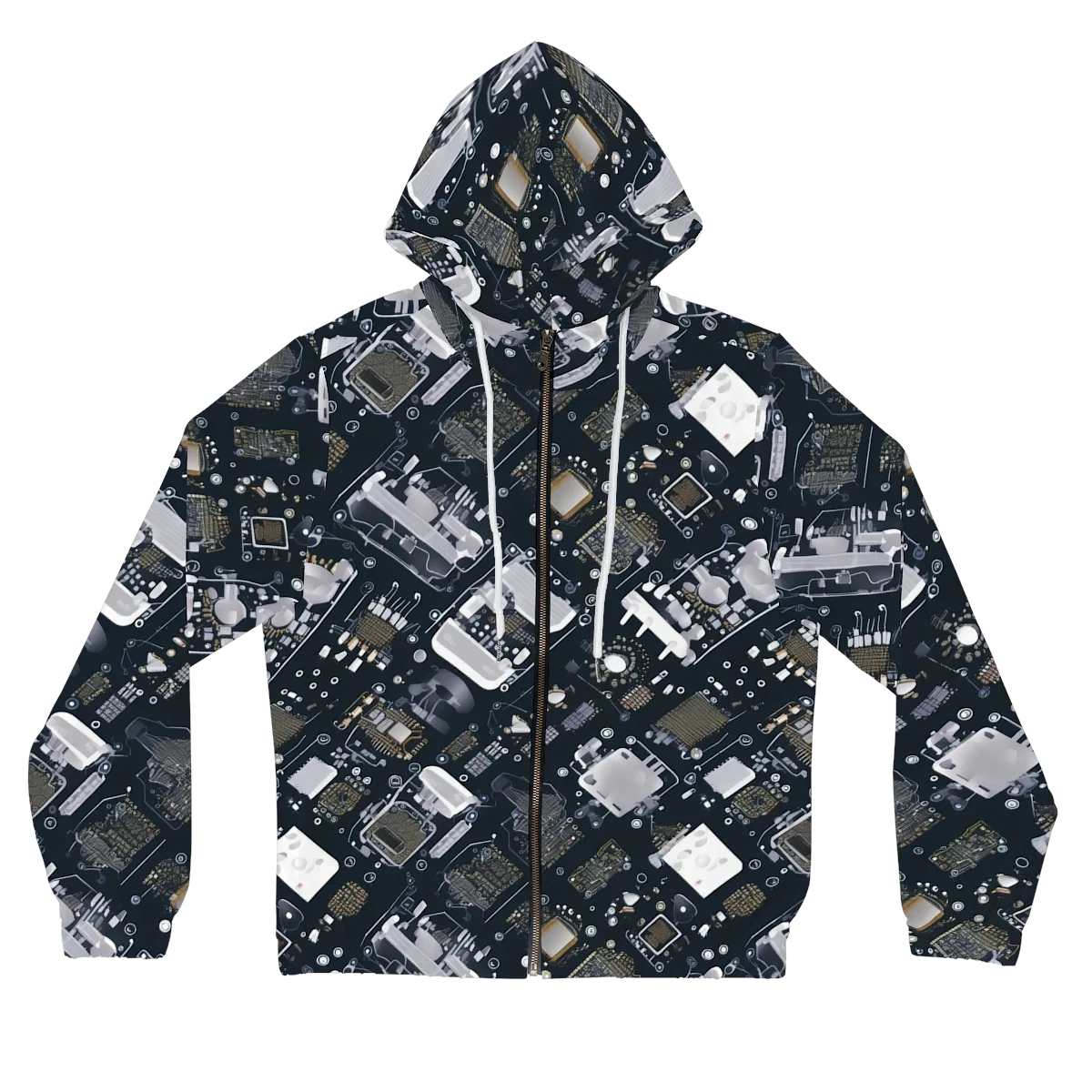 Circuit Noir on Women's Full-Zip Hoodie — Front
