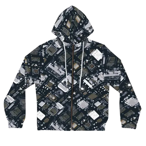 Circuit Noir on a Women's Full-Zip Hoodie