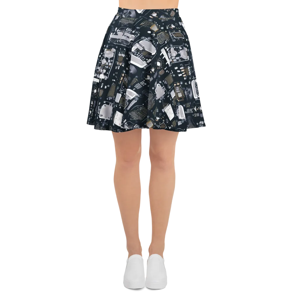 Circuit Noir on Skater Skirt — Front