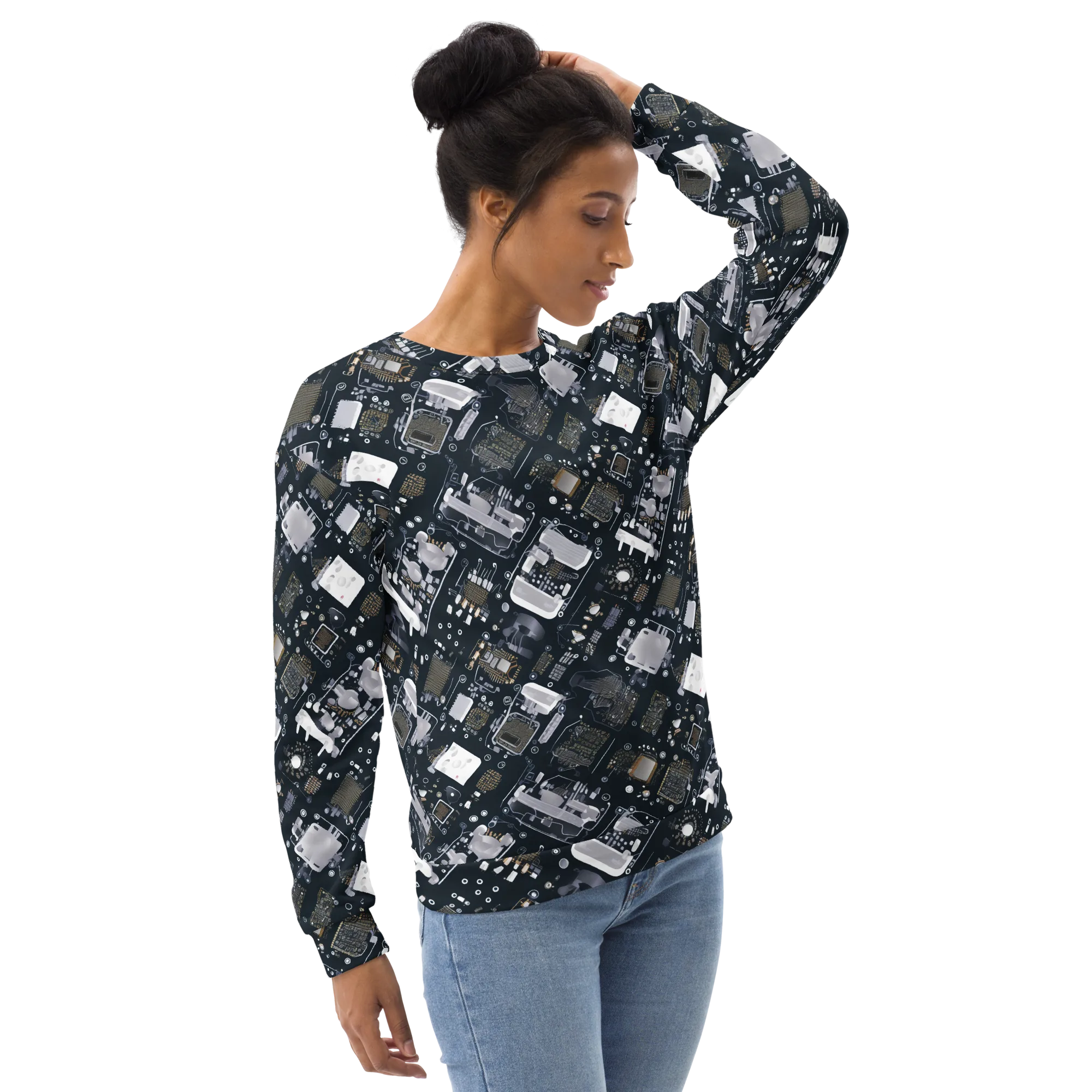 Circuit Noir on Sweatshirt — Right Front