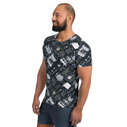 Circuit Noir on a Men's Athletic T-Shirt
