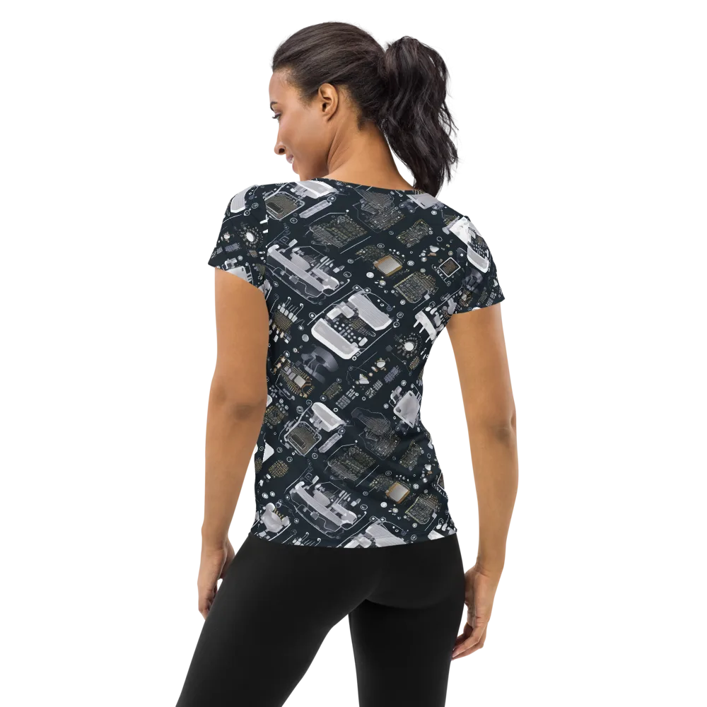 Circuit Noir on Women's Athletic T-Shirt — Back
