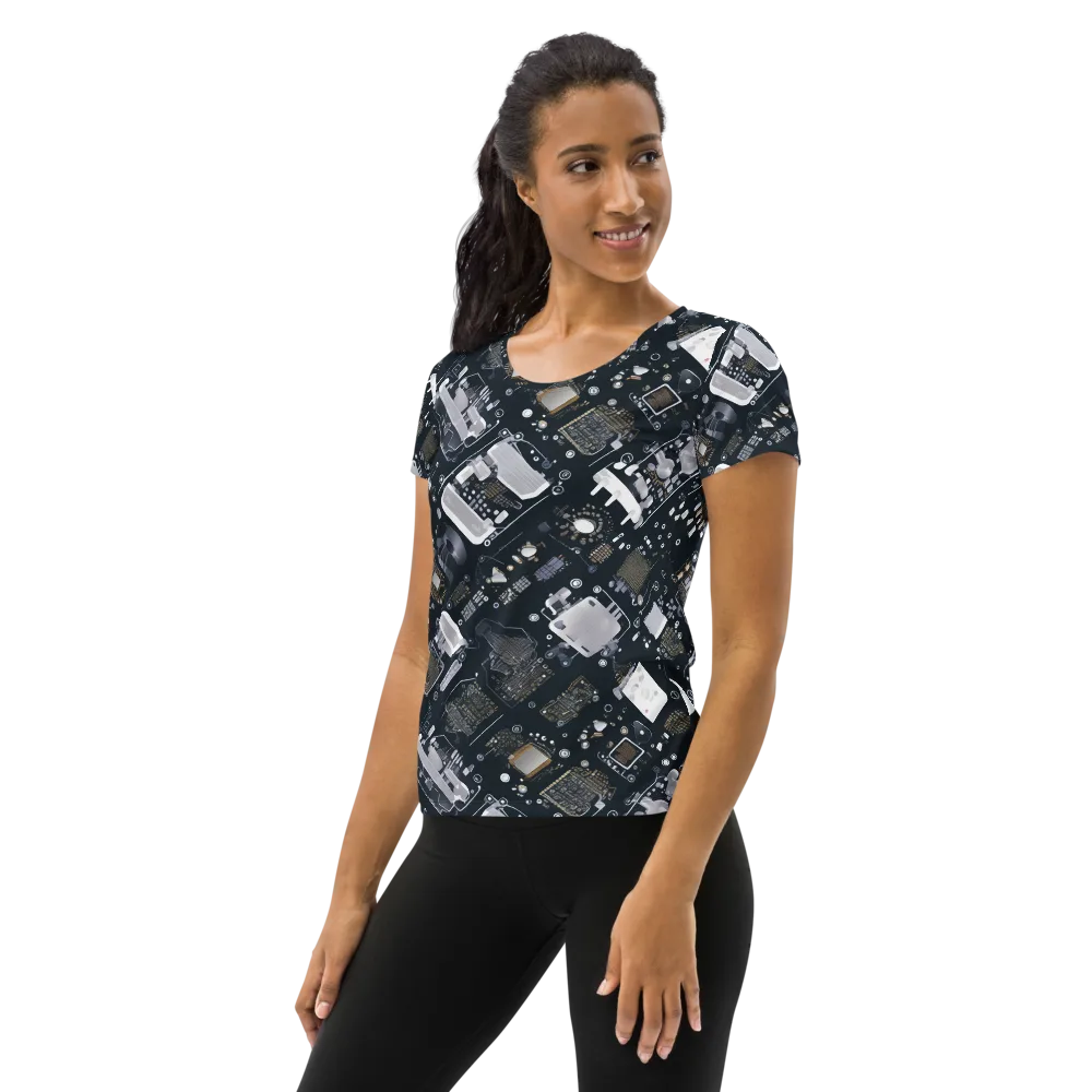 Circuit Noir on Women's Athletic T-Shirt — Left