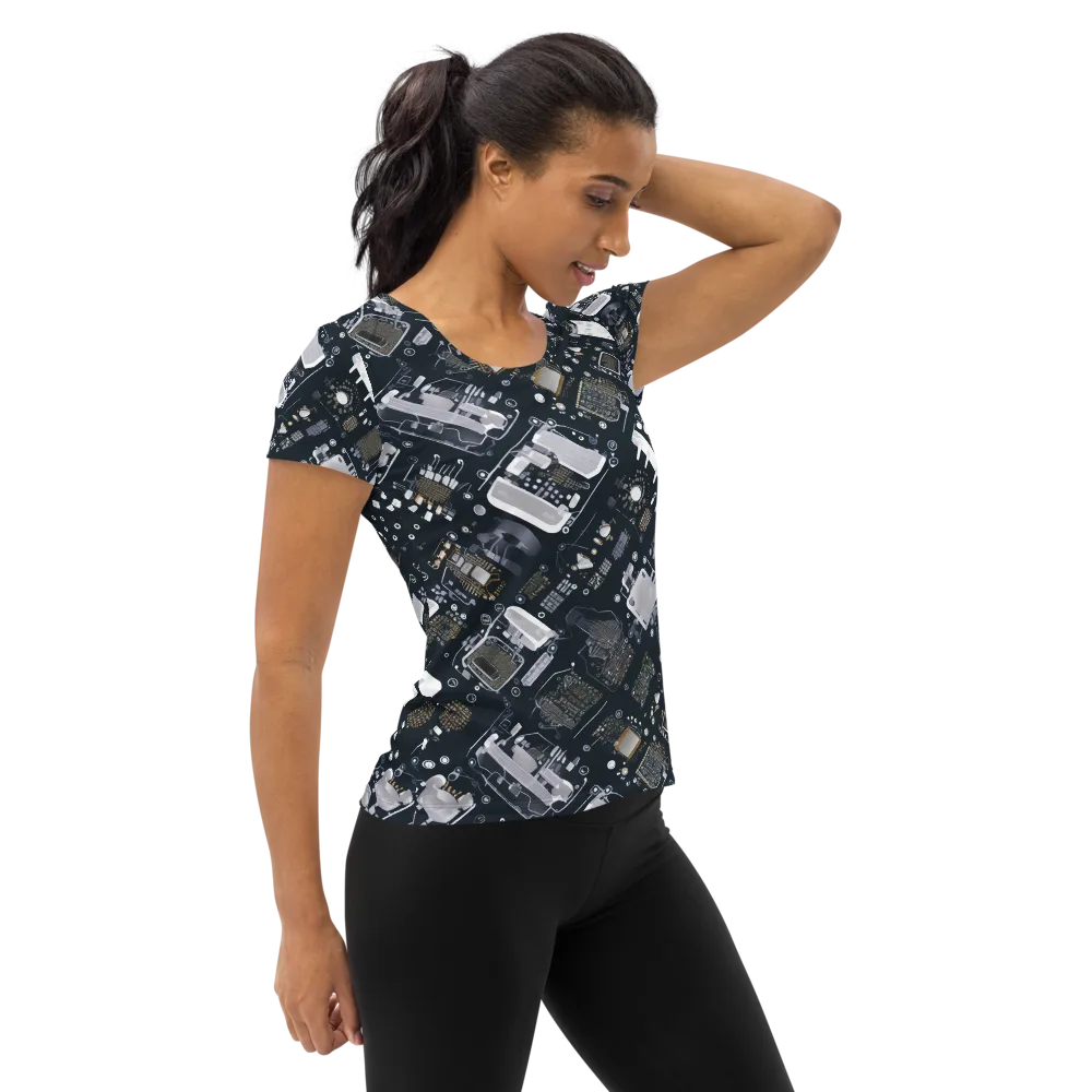 Circuit Noir on Women's Athletic T-Shirt — Right