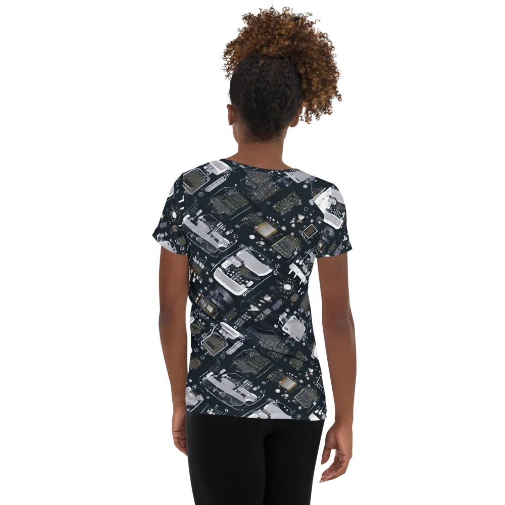 Circuit Noir on Women's Athletic T-Shirt — Back