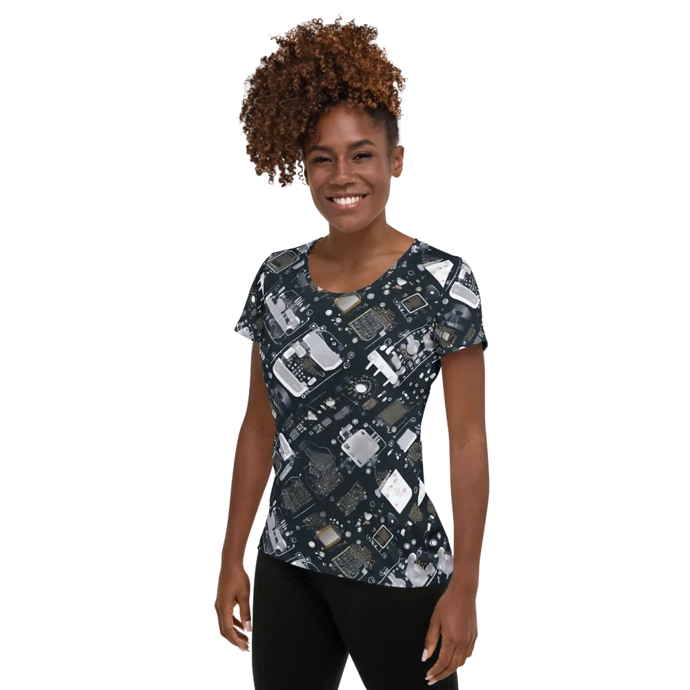 Circuit Noir on Women's Athletic T-Shirt — Left