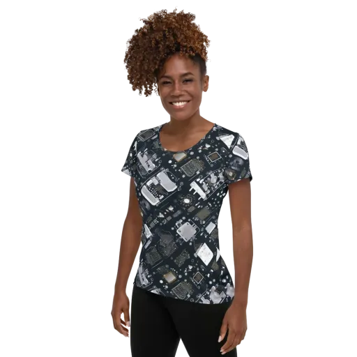 Circuit Noir on a Women's Athletic T-Shirt