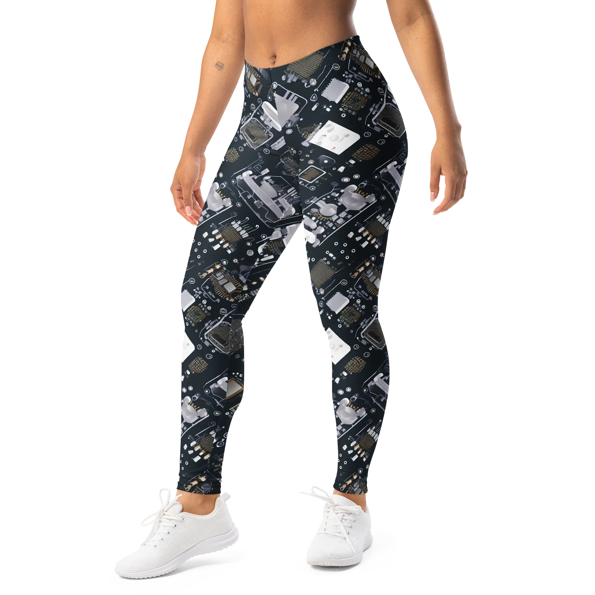 Circuit Noir on Leggings — Left Front