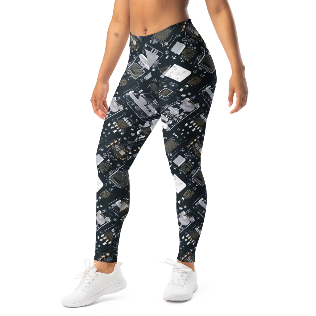 Circuit Noir on Leggings — Left Front