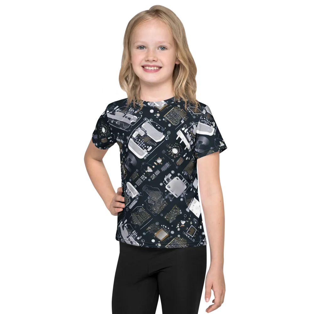 Circuit Noir on Kids Crew Neck T-Shirt — Front