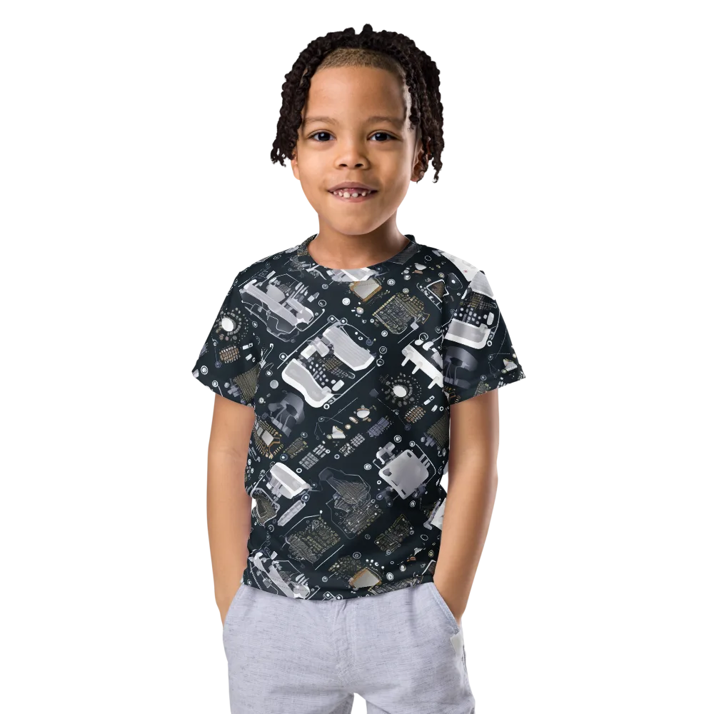 Circuit Noir on Kids Crew Neck T-Shirt — Front